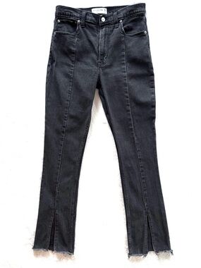 Abercrombie & Fitch Skinny High Rise Split Ankle Hem Jeans, Black, Size 28/6S